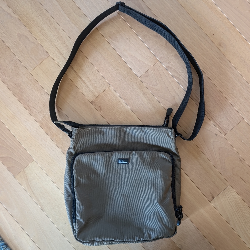 Derek Alexander Nylon Crossbody Bag (Taupe)